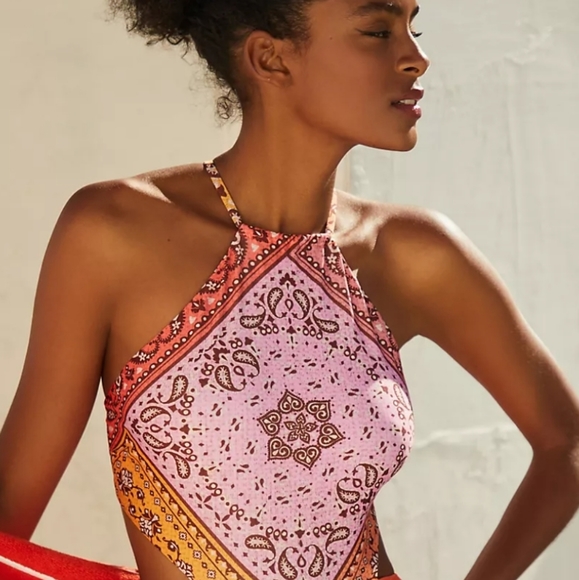 SOLD Farm Rio Halter Cutout Swimsuit - Picture 5 of 13